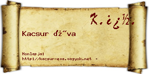 Kacsur Éva névjegykártya