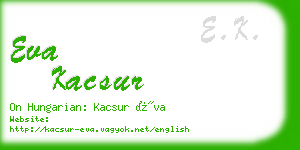 eva kacsur business card